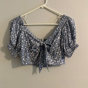 medium floral cropped top